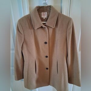 Loewe Camel Hair and Lana Wool Single-Breasted Pea Coat - Size 42 EU or 10 US